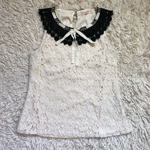 Altar’d State Lace Peter Pan Contrast Collar Top
